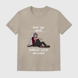 Мужская футболка хлопок Get up and follow your dream