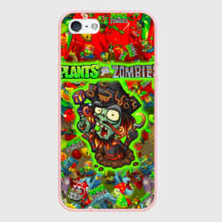 Чехол для iPhone 5/5S матовый Plants vs Zombies пират