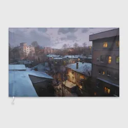 Флаг 3D Зима в городских чертогах 