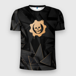 Мужская футболка 3D Slim Gears of War golden poly