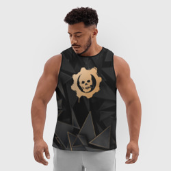 Мужская спортивная майка 3D Gears of War golden poly - фото 2