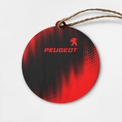 Деревянная игрушка круг Peugeot - red gradient посередине