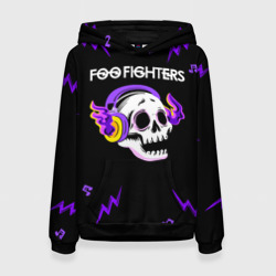 Женская толстовка 3D Foo Fighters неоновый череп