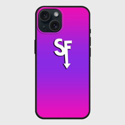 Чехол силиконовый для Apple iPhone 15 матовый Sally Face neon gradient