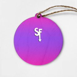 Деревянная игрушка круг Sally Face neon gradient