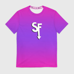Мужская футболка 3D Sally Face neon gradient