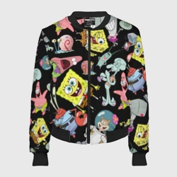 Женский бомбер 3D Губка Боб квадратные штаны и его друзья