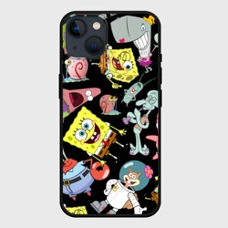 Чехол для iPhone 14 Губка Боб квадратные штаны и его друзья
