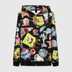 Женская толстовка 3D на молнии Губка Боб квадратные штаны и его друзья