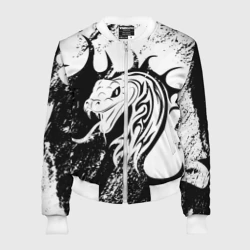 Женский бомбер 3D Черно-белый змей
