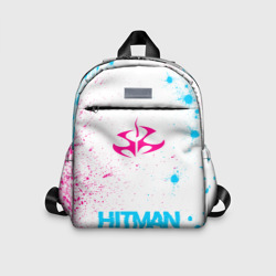 Детский рюкзак 3D Hitman neon gradient style по-центру