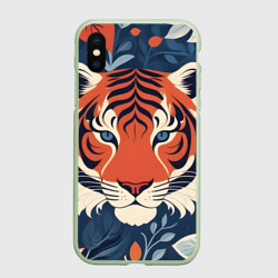 Чехол для iPhone XS Max матовый Тигр яркие контрасты