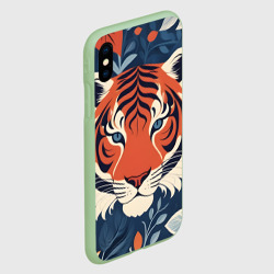 Чехол для iPhone XS Max матовый Тигр яркие контрасты - фото 2