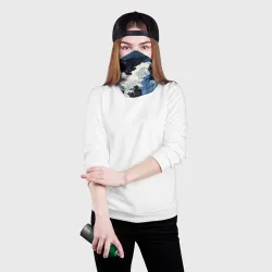 Бандана-труба 3D Япония волны алые цветы - фото 2