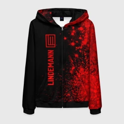 Мужская толстовка 3D на молнии Lindemann - red gradient по-вертикали
