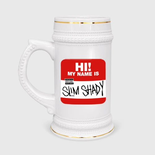 Кружка пивная Eminem - slim shady sticker
