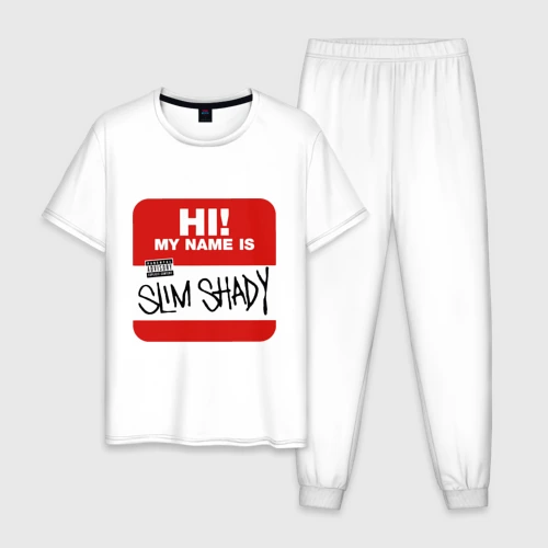 Мужская пижама хлопок Eminem - slim shady sticker