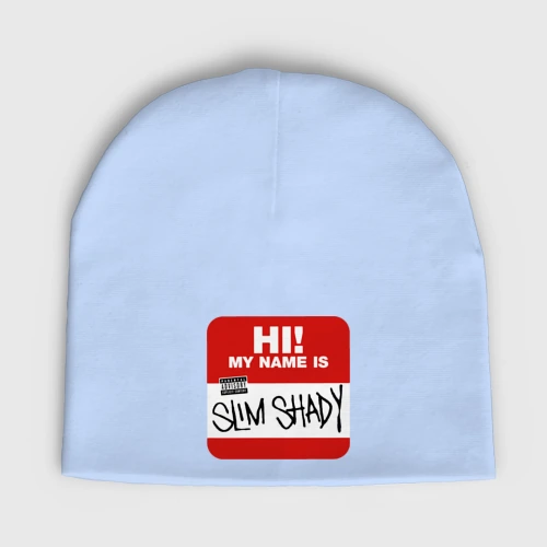 Мужская шапка демисезонная Eminem - slim shady sticker