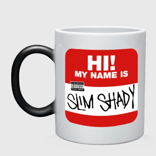 Кружка хамелеон Eminem - slim shady sticker