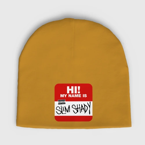 Женская шапка демисезонная Eminem - slim shady sticker