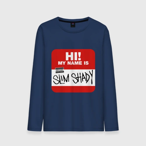 Мужской лонгслив хлопок Eminem - slim shady sticker