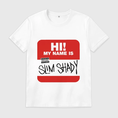 Мужская футболка хлопок Eminem - slim shady sticker