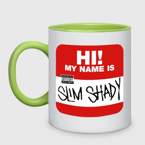 Кружка двухцветная Eminem - slim shady sticker