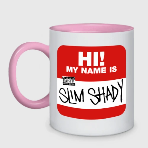 Кружка двухцветная Eminem - slim shady sticker