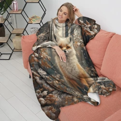 Плед с рукавами Бело-рыжая лиса - фото 2