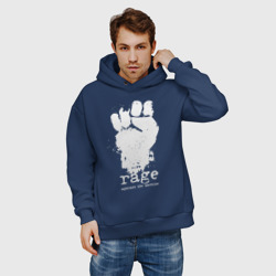 Мужское худи Oversize хлопок RATM - white fist - фото 2