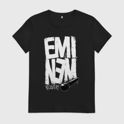 Женская футболка хлопок Eminem - microphone