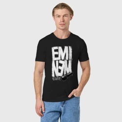 Мужская футболка хлопок Eminem - microphone - фото 2