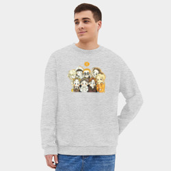 Мужской свитшот oversize без начеса хлопок Exo милые персонажи - фото 2