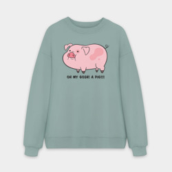 Мужской свитшот oversize без начеса хлопок Пухля из Гравити Фолз