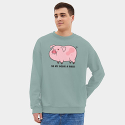 Мужской свитшот oversize без начеса хлопок Пухля из Гравити Фолз - фото 2