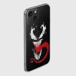 Чехол для iPhone 15 силиконовый с защитой камеры Лицо Венома - фото 2