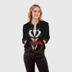 Женский бомбер 3D Лицо Венома - фото 2