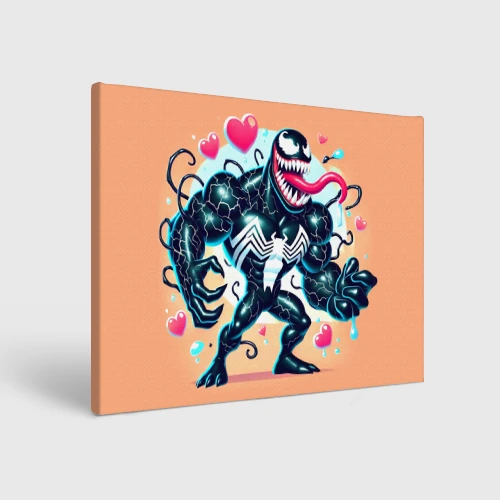 Холст прямоугольный Venom in cartoon style