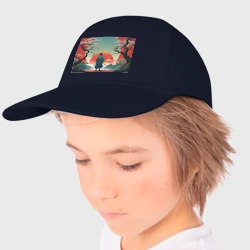Детская бейсболка Яркий самурай на закате - фото 2