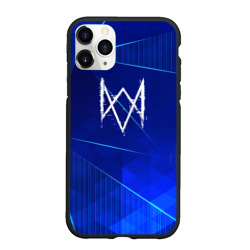 Чехол для iPhone 11 Pro Max матовый Watch Dogs blue poly