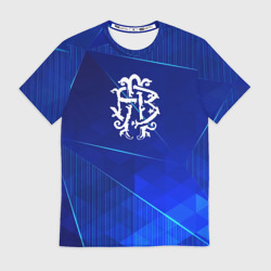 Мужская футболка 3D Nickelback blue poly