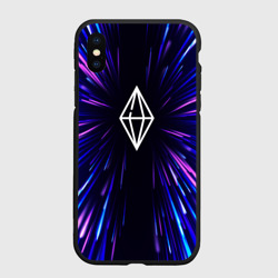 Чехол для iPhone XS Max матовый The Sims neon energy