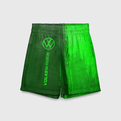 Детские спортивные шорты 3D Volkswagen - green gradient по-вертикали