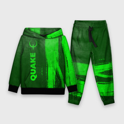 Детский костюм с толстовкой 3D Quake - green gradient по-вертикали