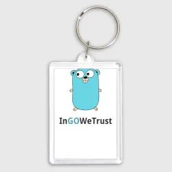 Брелок прямоугольный 35*50 In go we trust
