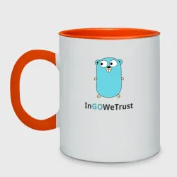 Кружка двухцветная In go we trust