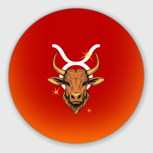Круглый коврик для мышки Телец - Знак зодиака