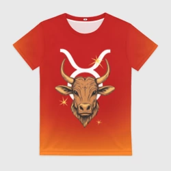 Женская футболка 3D Телец - Знак зодиака