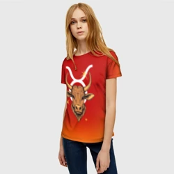 Женская футболка 3D Телец - Знак зодиака - фото 2