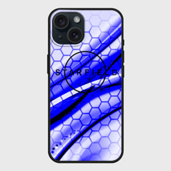 Чехол силиконовый для Apple iPhone 15 матовый Starfield hexagon space